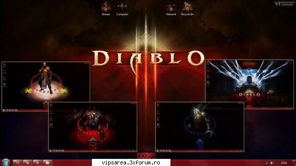 diablo iii windows 7 theme is an exclusive theme that consists of 30+ hi-res diablo icons, game